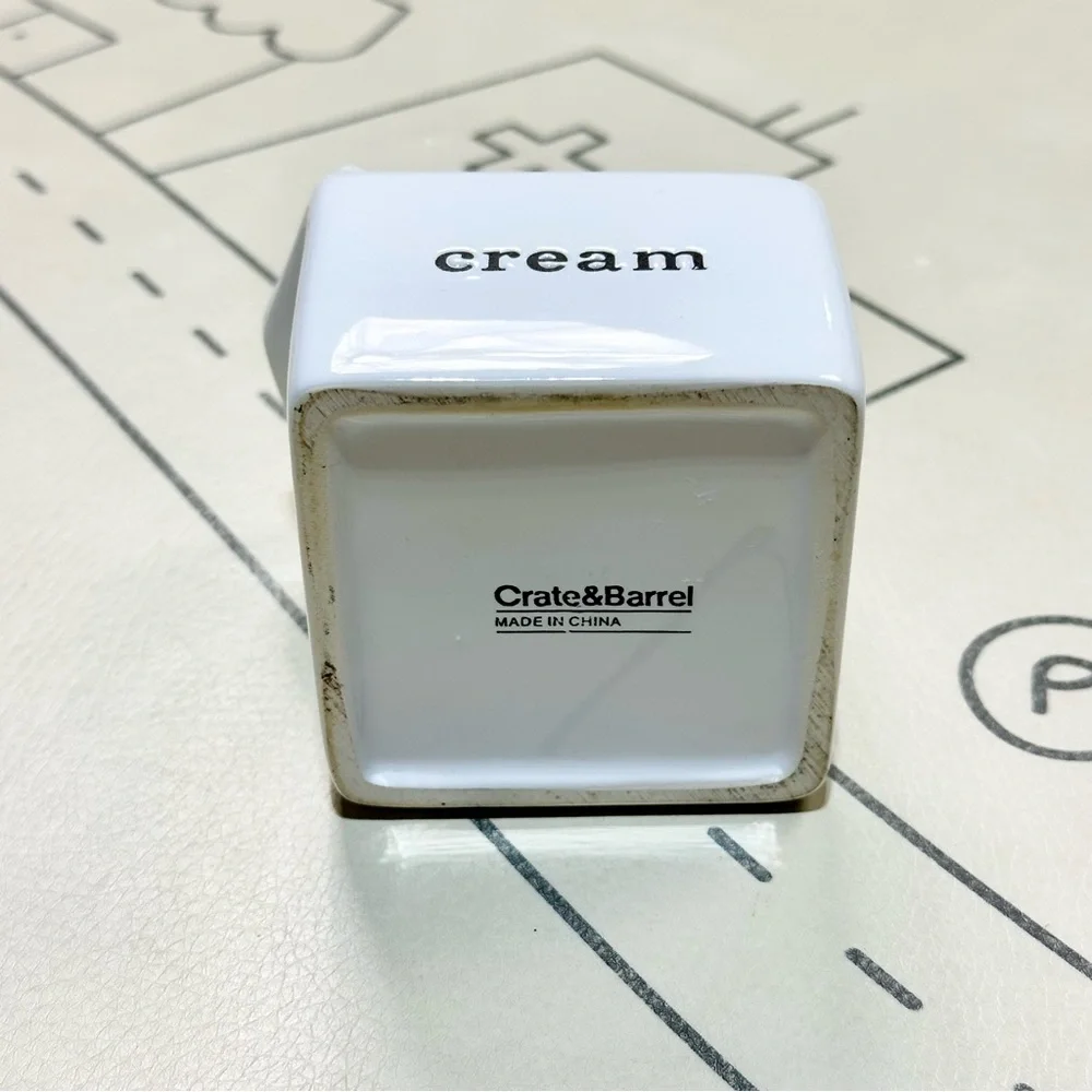 Crate & Barrel Ceramic Cream Container
